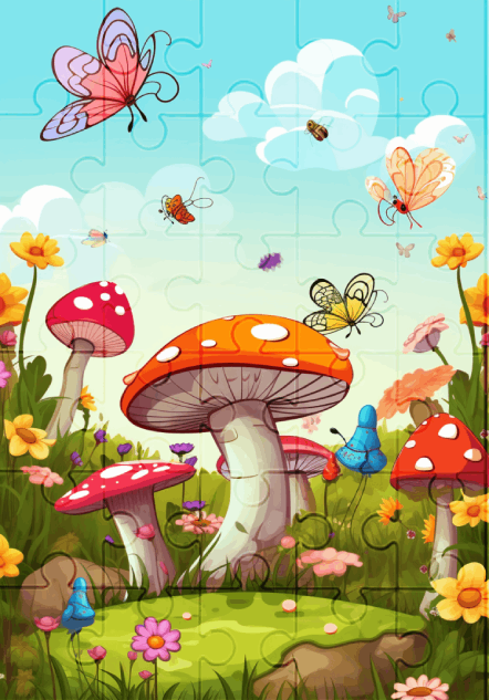 Enchanted Garden - 30-piece wooden jigsaw puzzle with Optional Frame