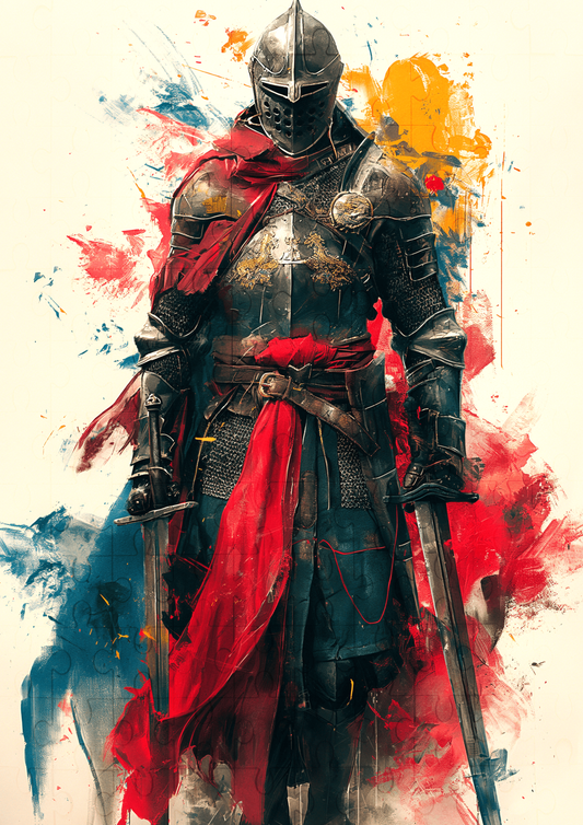 English Knight - 120-piece wooden jigsaw puzzle