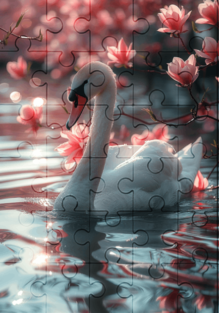 Feather The Swan - 30-piece wooden jigsaw puzzle with Optional Frame