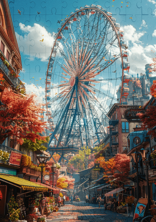 Ferris Wheel City - 120-piece wooden jigsaw puzzle