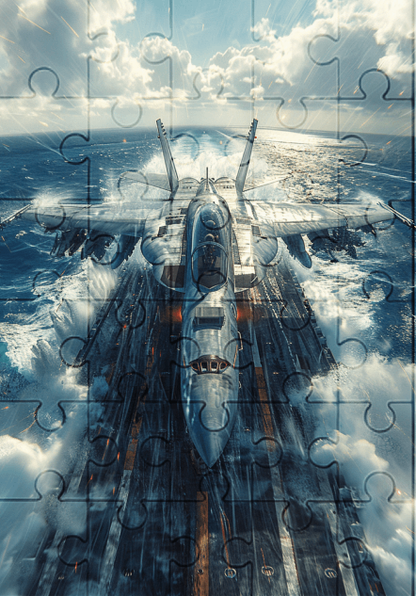 Fighter Jet - 30-piece wooden jigsaw puzzle with Optional Frame