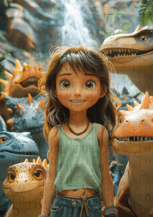 Friendly Dinosaurs - 120-piece wooden jigsaw puzzle