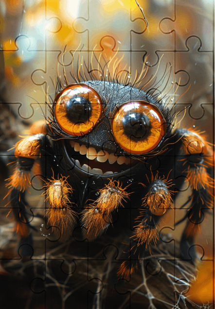 Fuzzy The Spider - 30-piece wooden jigsaw puzzle with Optional Frame