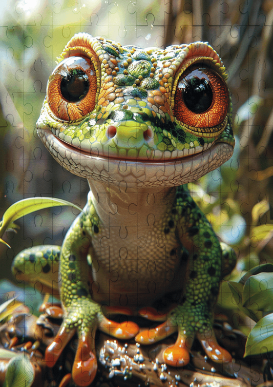Garry The Gecko - 120-piece wooden jigsaw puzzle