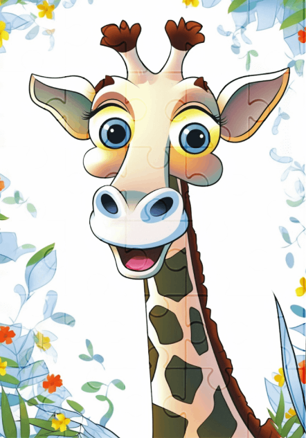 Gino The Giraffe - 30-piece wooden jigsaw puzzle with Optional Frame