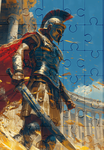Gladiator Battles - 30-piece wooden jigsaw puzzle with Optional Frame