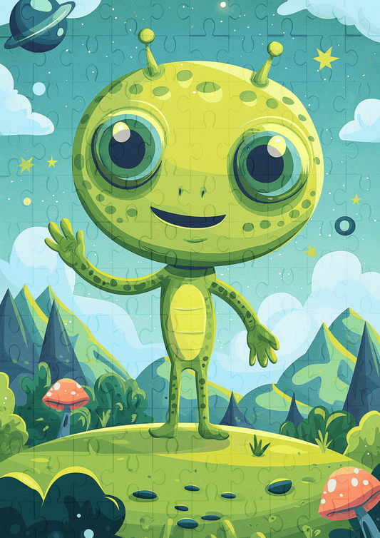 Glooby The Alien - 120-piece wooden jigsaw puzzle