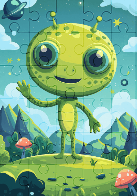 Glooby The Alien - 30-piece wooden jigsaw puzzle with Optional Frame