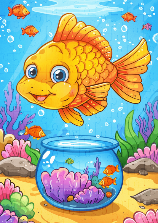 Goldie The Goldfish - 120-piece wooden jigsaw puzzle