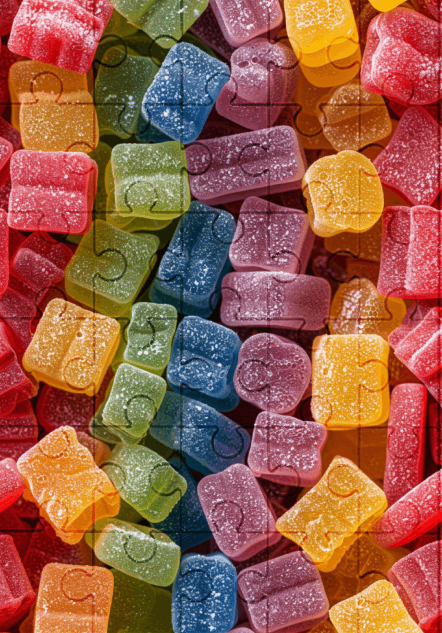 Gummy Lollies - 30-piece wooden jigsaw puzzle with Optional Frame