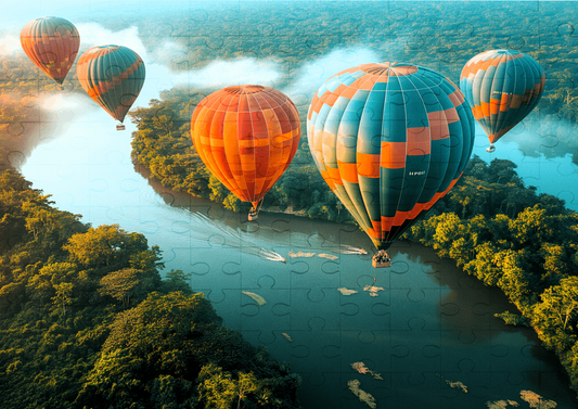 Hot Air Balloons - 120-piece wooden jigsaw puzzle