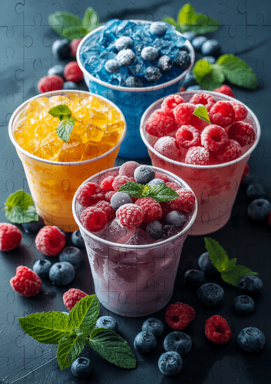 Iced Fruit Cups - 120-piece wooden jigsaw puzzle