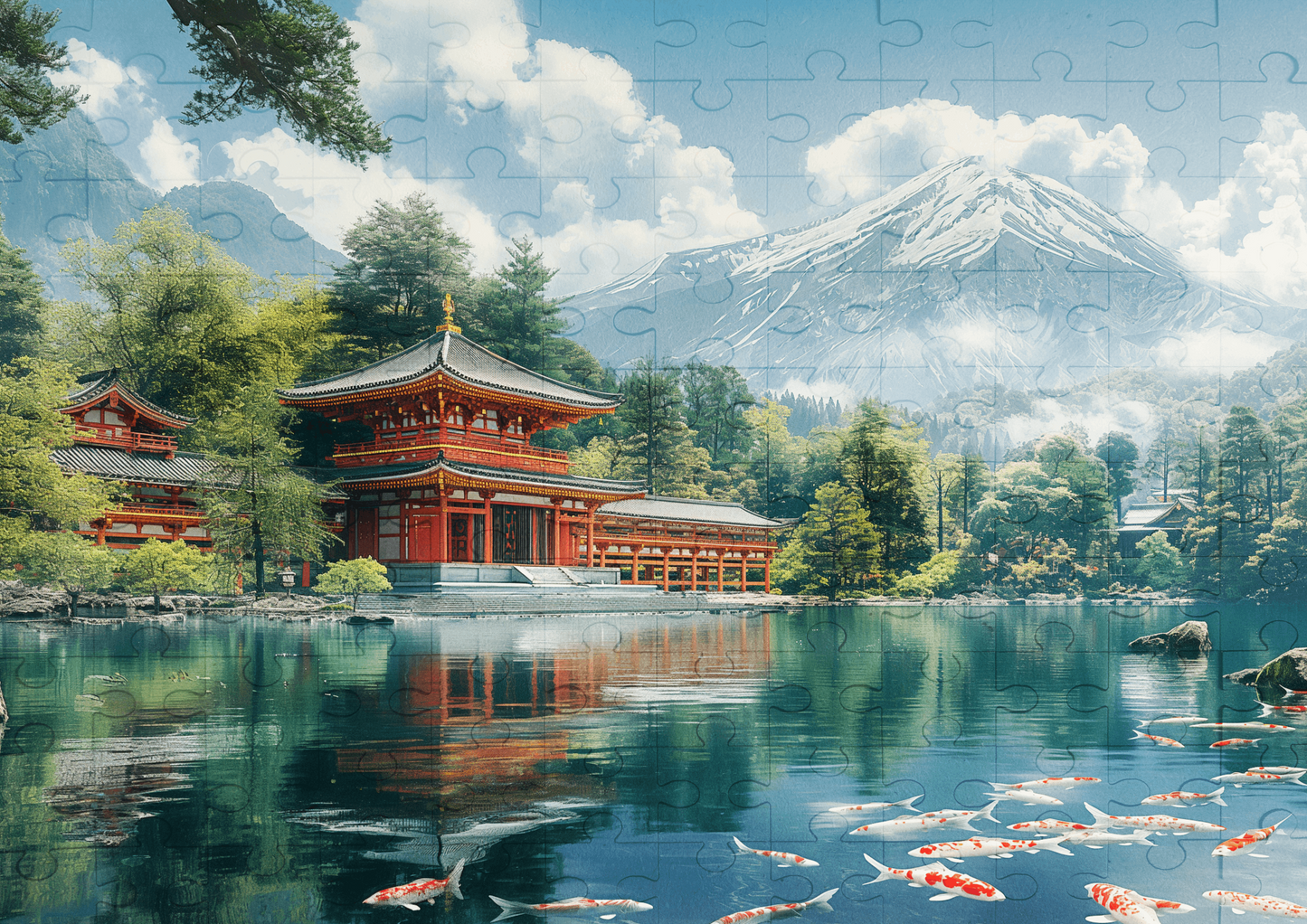 Japanese Temple - 120-piece wooden jigsaw puzzle
