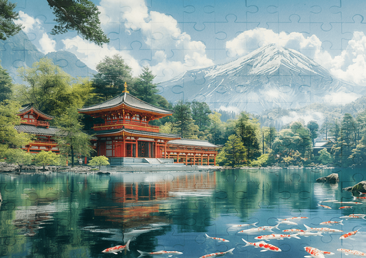 Japanese Temple - 120-piece wooden jigsaw puzzle