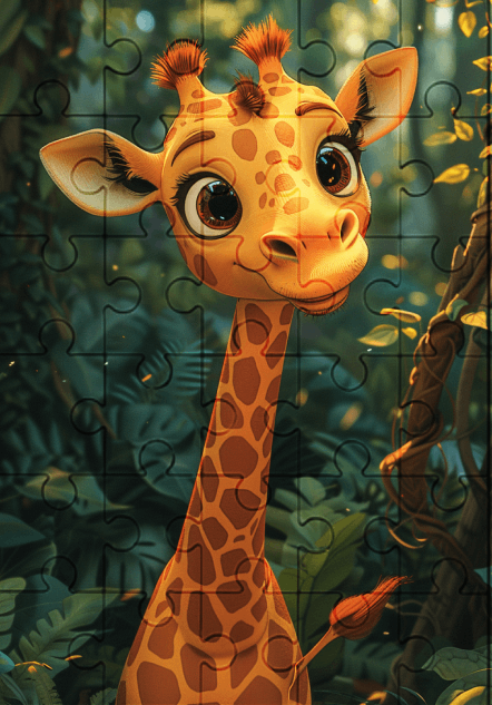 Jerry The Giraffe - 30-piece wooden jigsaw puzzle with Optional Frame