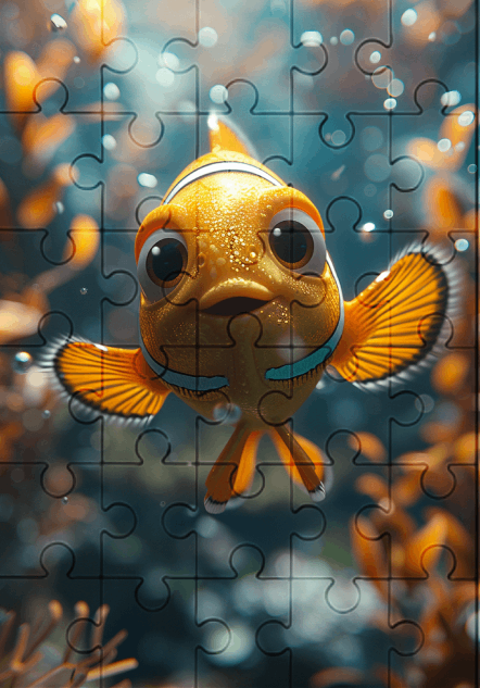 Joey The Goldfish - 30-piece wooden jigsaw puzzle with Optional Frame