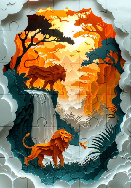 Jungle Dreamlands - 30-piece wooden jigsaw puzzle with Optional Frame