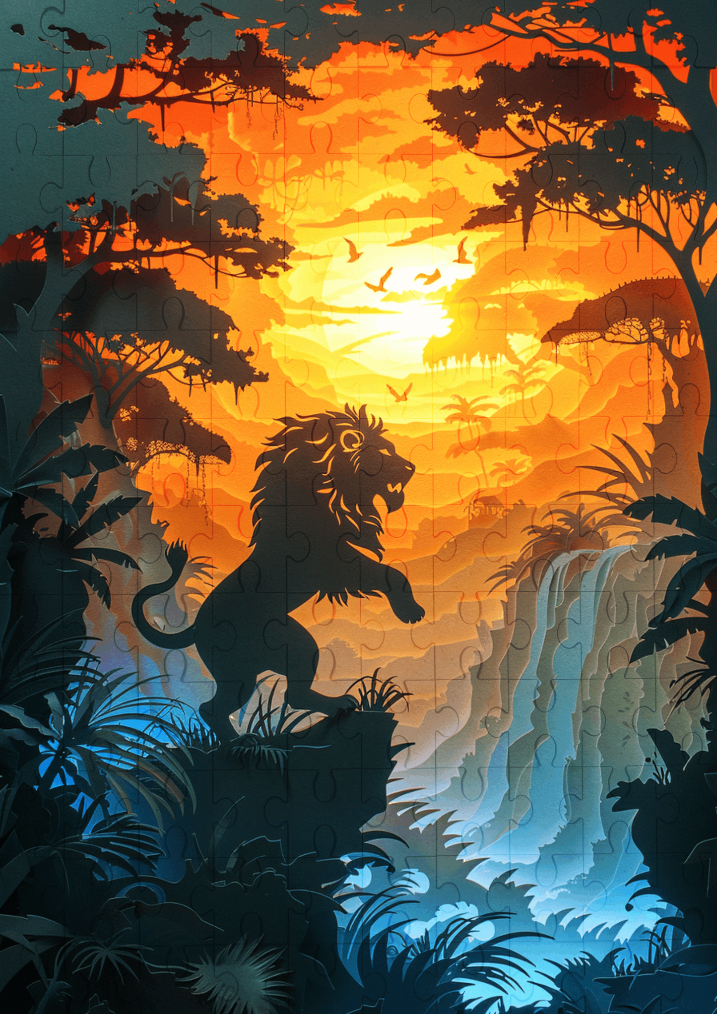 King of the Jungle - 120-piece wooden jigsaw puzzle