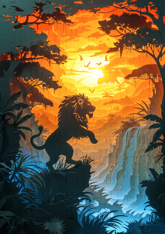 King of the Jungle - 120-piece wooden jigsaw puzzle