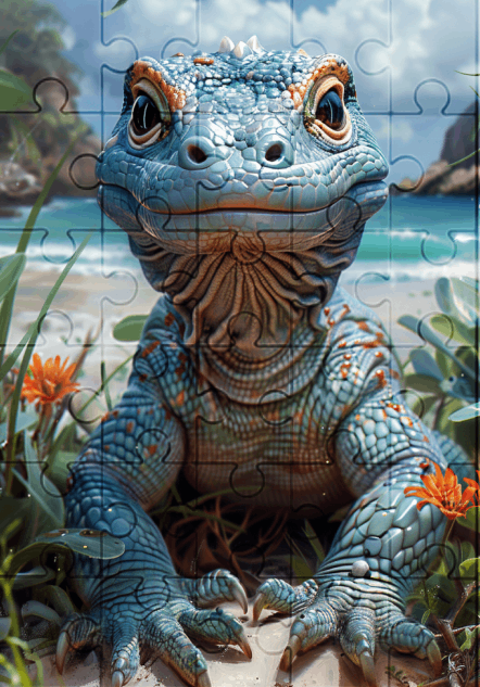 Koko The Komodo Dragon - 30-piece wooden jigsaw puzzle with Optional Frame