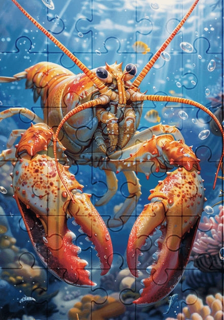 Larry The Lobster - 30-piece wooden jigsaw puzzle with Optional Frame