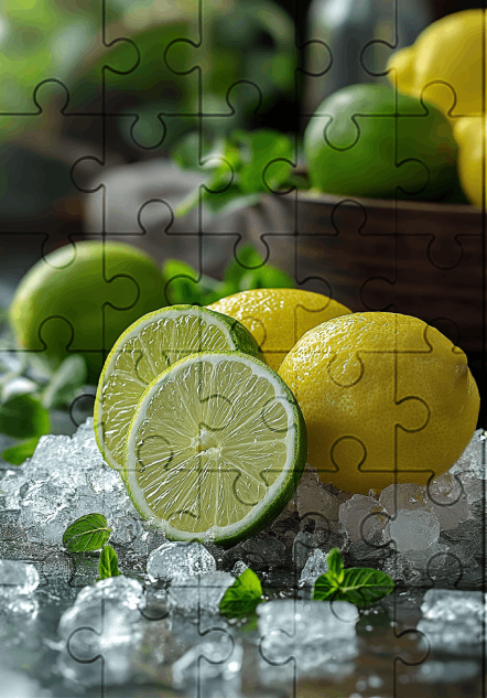Lemons and Limes - 30-piece wooden jigsaw puzzle with Optional Frame