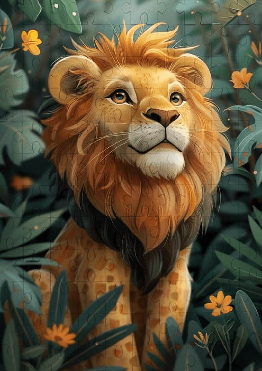 Leo The Lion - 120-piece wooden jigsaw puzzle