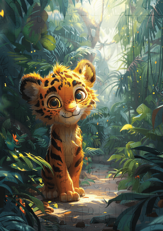 Linda The Tiger - 120-piece wooden jigsaw puzzle