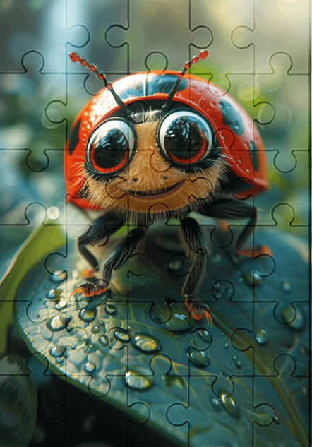 Loz The Lady Bug - 30-piece wooden jigsaw puzzle with Optional Frame