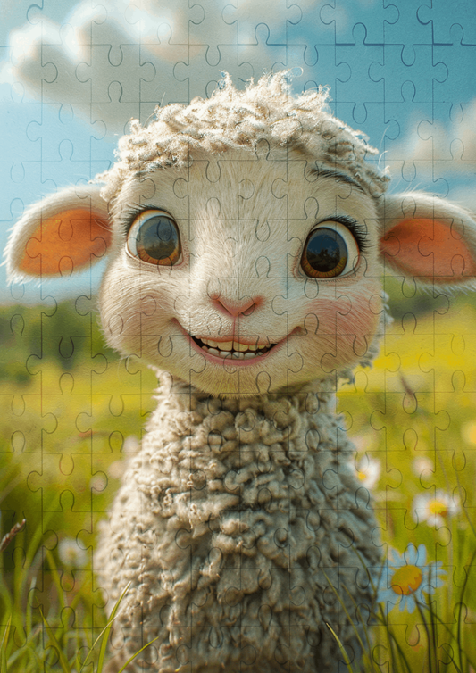Luna The Lamb - 120-piece wooden jigsaw puzzle