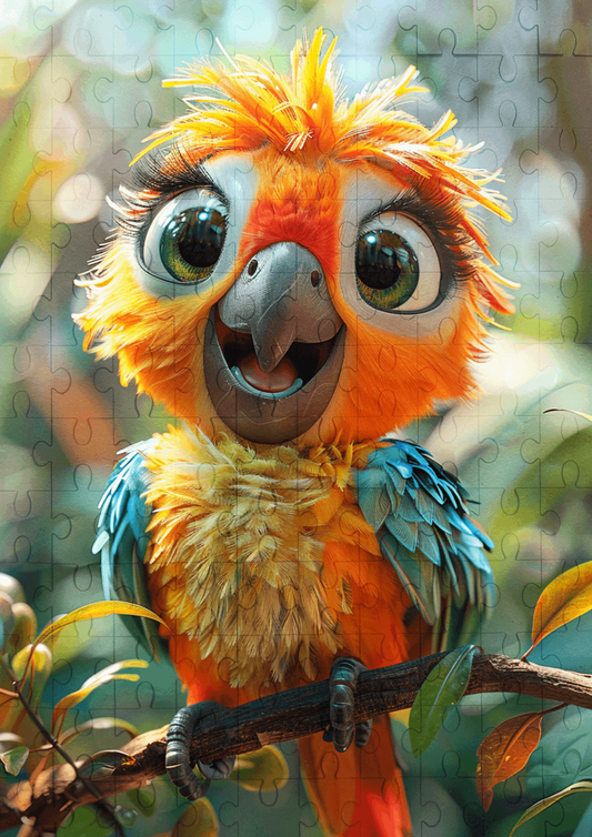 Maddy The Baby Macaw - 120-piece wooden jigsaw puzzle