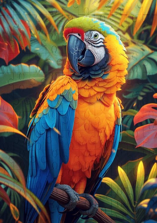 Majestic Macaw - 120-piece wooden jigsaw puzzle