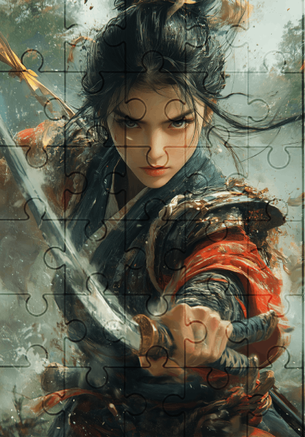 Martial Warrior - 30-piece wooden jigsaw puzzle with Optional Frame