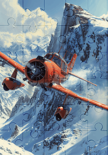 Mountain Views - 30-piece wooden jigsaw puzzle with Optional Frame