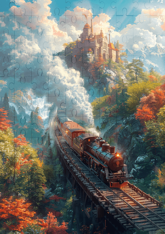 Mystical Train - 120-piece wooden jigsaw puzzle
