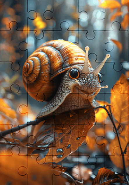 Nitro The Snail - 30-piece wooden jigsaw puzzle with Optional Frame