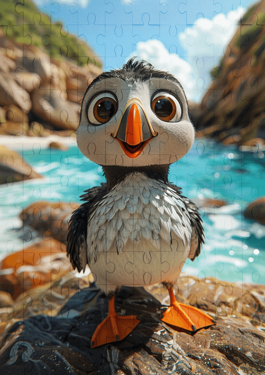 Peewee The Puffin Bird - 120-piece wooden jigsaw puzzle