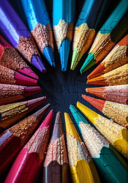Pencil Fun - 30-piece wooden jigsaw puzzle with Optional Frame