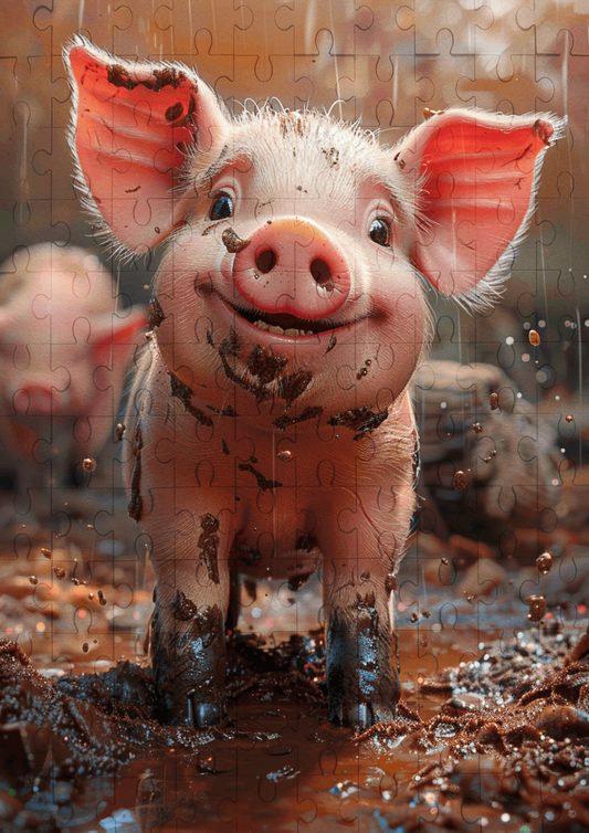 Penny The Pig - 120-piece wooden jigsaw puzzle