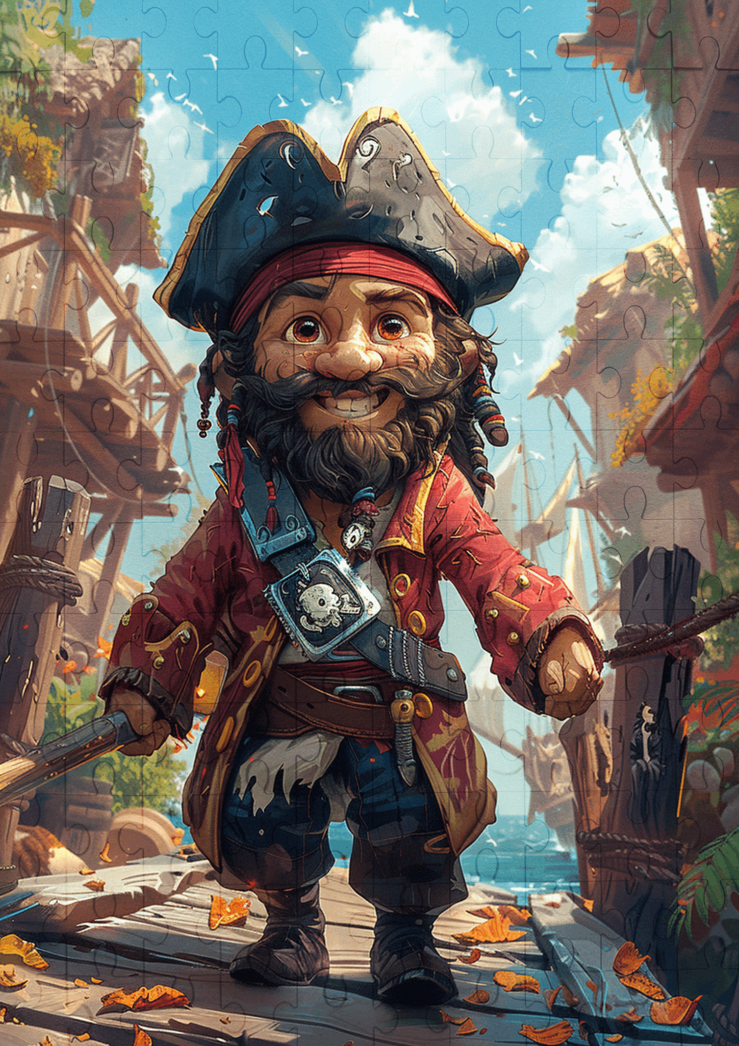 Pete The Friendly Pirate - 120-piece wooden jigsaw puzzle