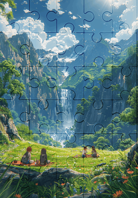 Picnic With A View - 30-piece wooden jigsaw puzzle with Optional Frame