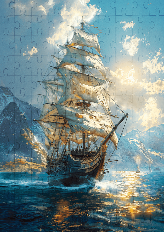Pirate Ship - 120-piece wooden jigsaw puzzle