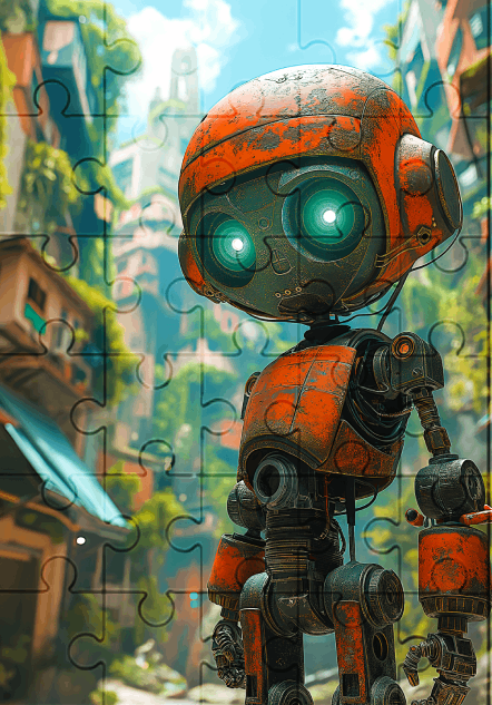 Robbie The Robot - 30-piece wooden jigsaw puzzle with Optional Frame