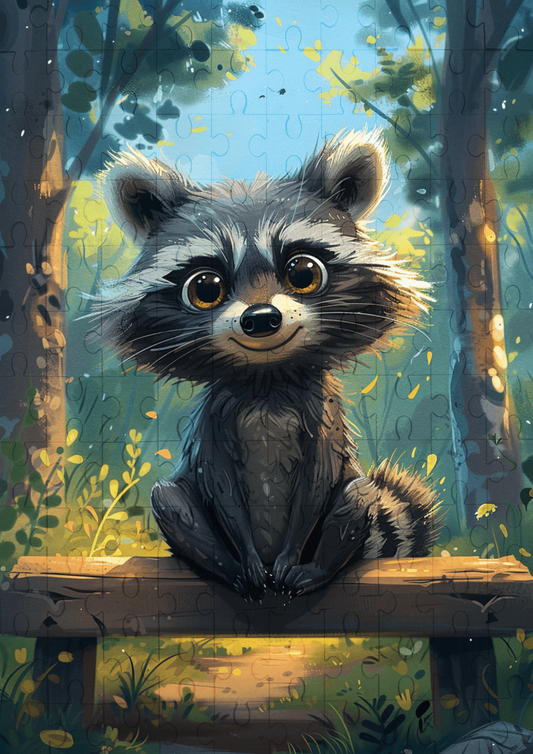 Roger Raccoon - 120-piece wooden jigsaw puzzle