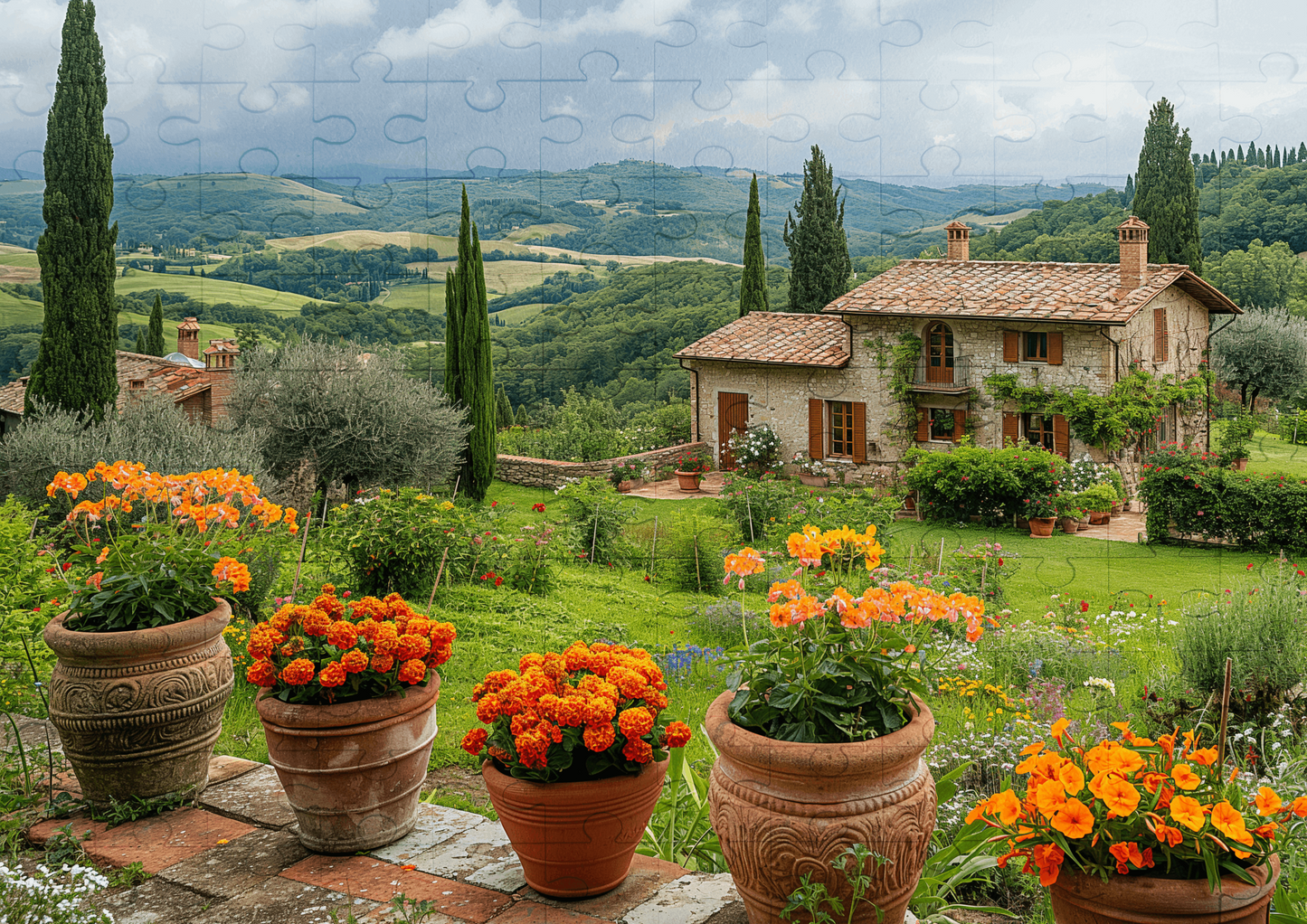 Rolling Hills of Tuscany - 120-piece wooden jigsaw puzzle