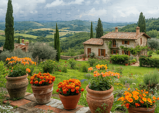 Rolling Hills of Tuscany - 120-piece wooden jigsaw puzzle