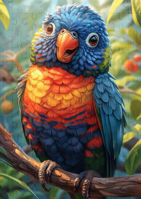 Ronnie The Rainbow Lorikeet - 120-piece wooden jigsaw puzzle