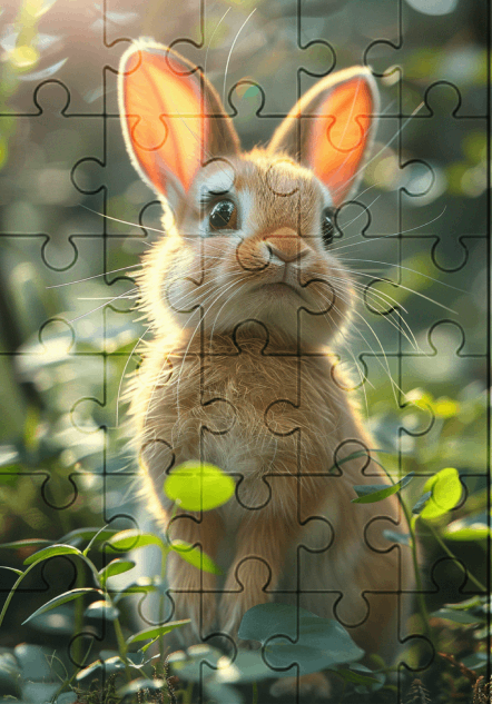 Ruby The Rabbit - 30-piece wooden jigsaw puzzle with Optional Frame