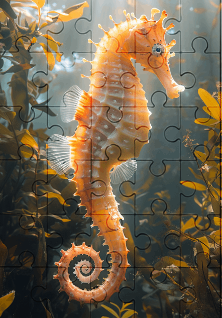 Sally The Sea Horse - 30-piece wooden jigsaw puzzle with Optional Frame