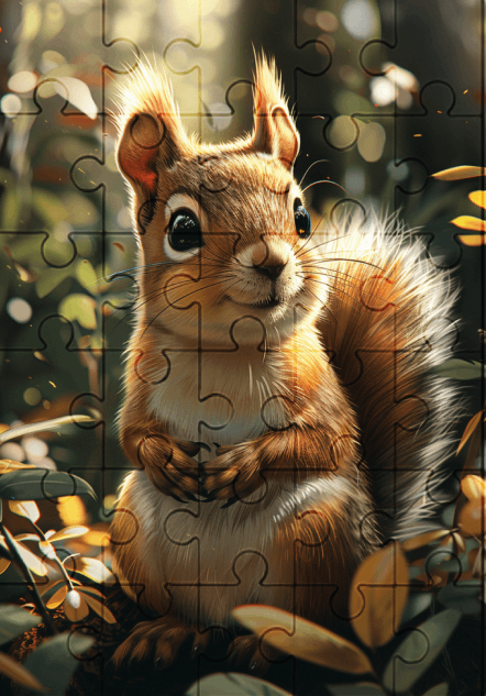 Sandy The Squirrel - 30-piece wooden jigsaw puzzle with Optional Frame